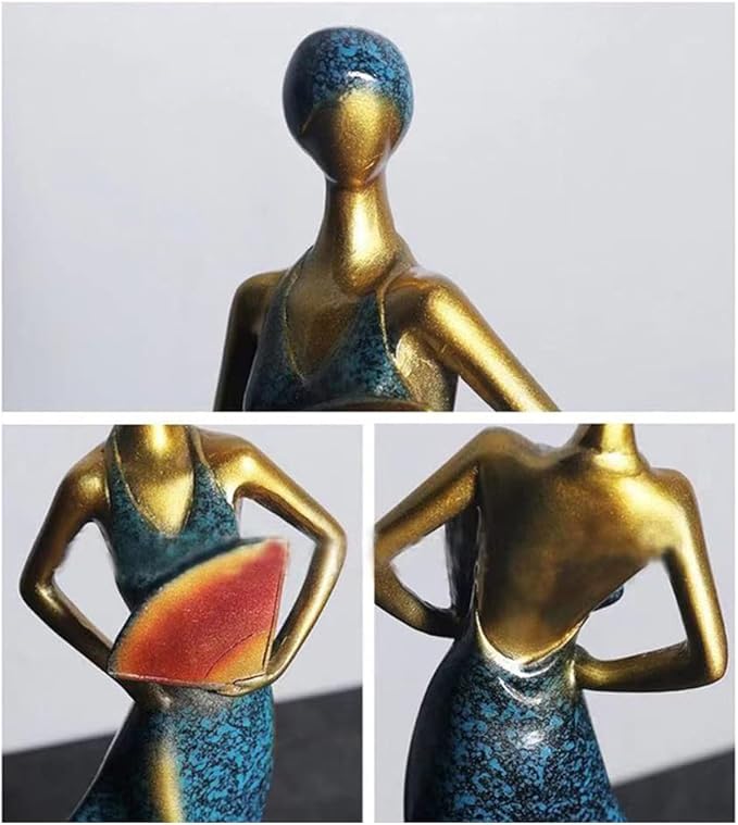 Artpaul Wine Bottle Holder Beauty Lady Statue Wine Bottle Stand Lady Wine Rack Decoration Wine Cork Holder Decor Wine Decor for Kitchen Bar (Blue)…