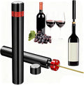 Portable Air Pressure Wine Opener, 2026 New Mini Travel Wine Bottle Opener, Magnetic Connection Port Wine Opener for Home Restaurant Party, 3-7 Compression Quick Open (Red)