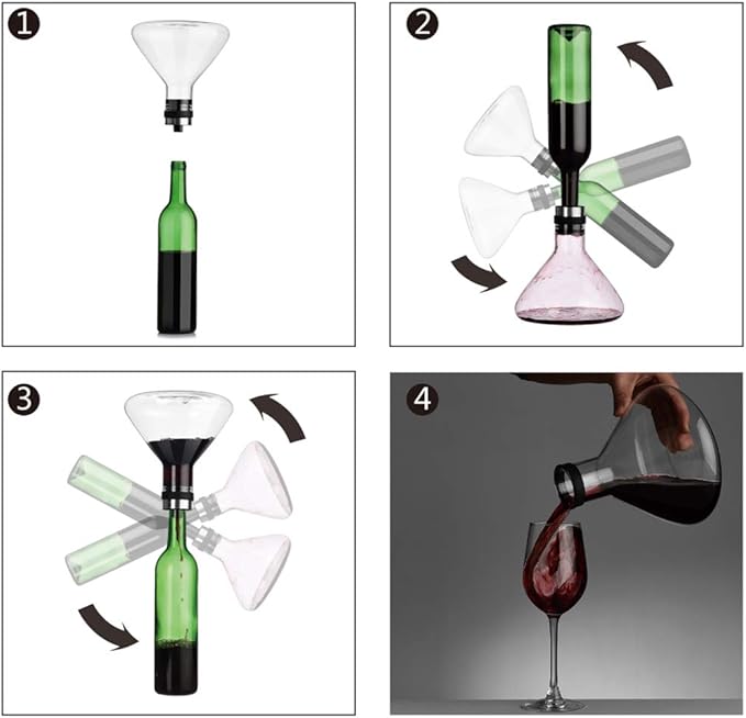 Wine Breather Carafe Decanter with lid 50oz, High-borosilicate heat-resistant glass refined by Mouthblown carafe