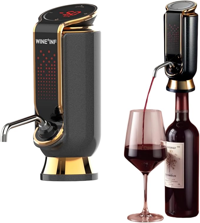 Wine Aerator, Preserver & Dispenser,4-in-1 Electric Wine Aerator with LED Display,Long Lasting Freshness,A Luxurious Gift for Wine Lovers and Women