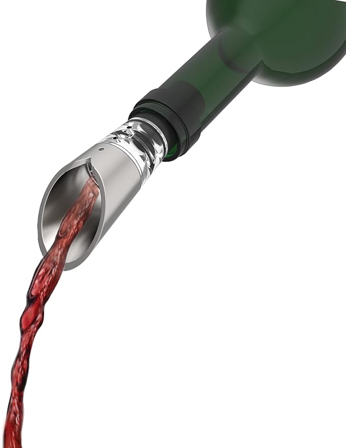 Viski Instant Wine Aerator Pour Spouts for Liquor Bottles, Drip-Free Pour, Wine Accessories for Wine Lovers, Stainless Steel