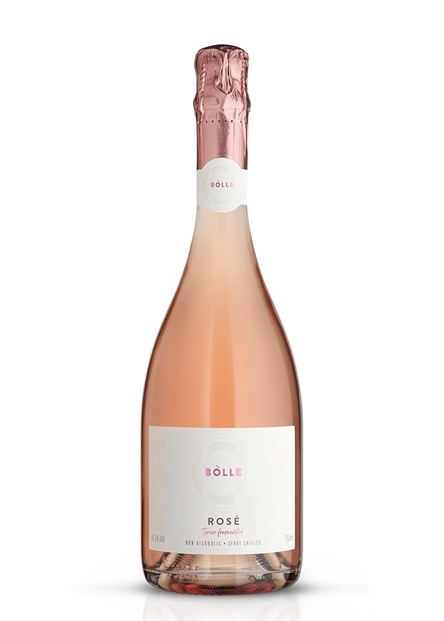 BOLLE Sparkling Rosé - Non Alcoholic Wine - Alcohol Free Sparkling Rose Wine, Award Winning Dry Fresh Red Berry Profile, Champagne Alternative, Zero Proof Champagne Style - 750ml