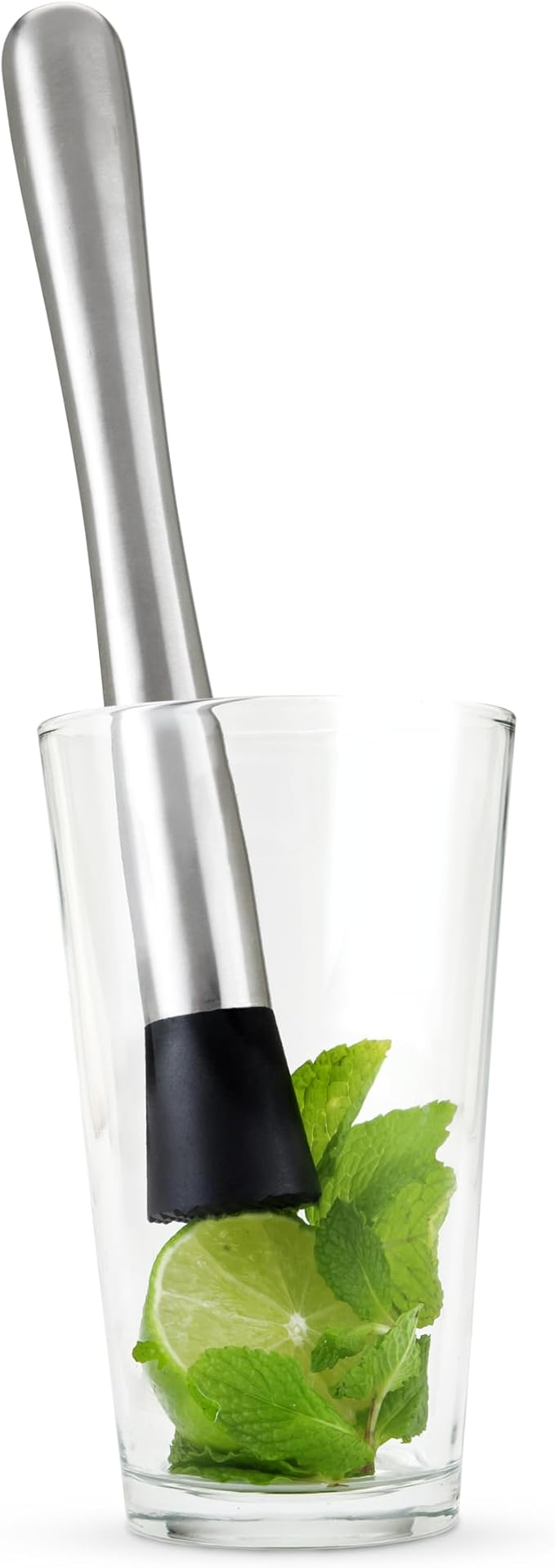 True Bar Muddler for Cocktails - Cocktail Muddler Stainless Steel with Textured Plastic Base - Dishwasher Safe, 10 Inches Set of 1