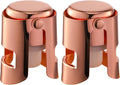 Champagne Stoppers with Stainless Steel Champagne Saver with Food Grade Silicone Leak proof Keep Fresh Suitable for Champagne, Cava, Prosecco and Sparkling(RoseGold, 2 Pack)