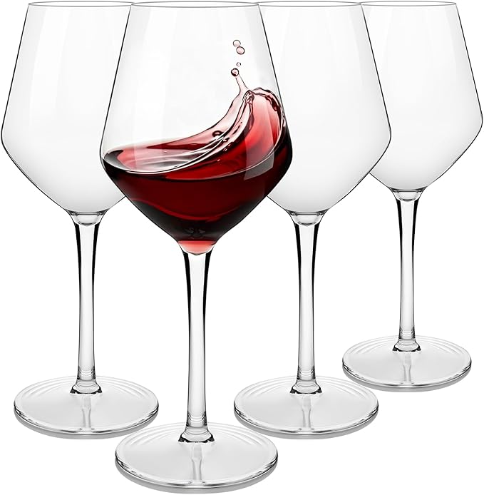 MICHLEY Unbreakable Stemmed Wine Glass 100% Tritan Plastic Dishwasher available Glassware 15 oz, Set of 4