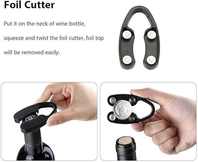 Mincham Wine Opener, Air Pressure Pump Corkscrew Wine Bottle Opener with Foil Cutter, Gifts to Wine Lovers