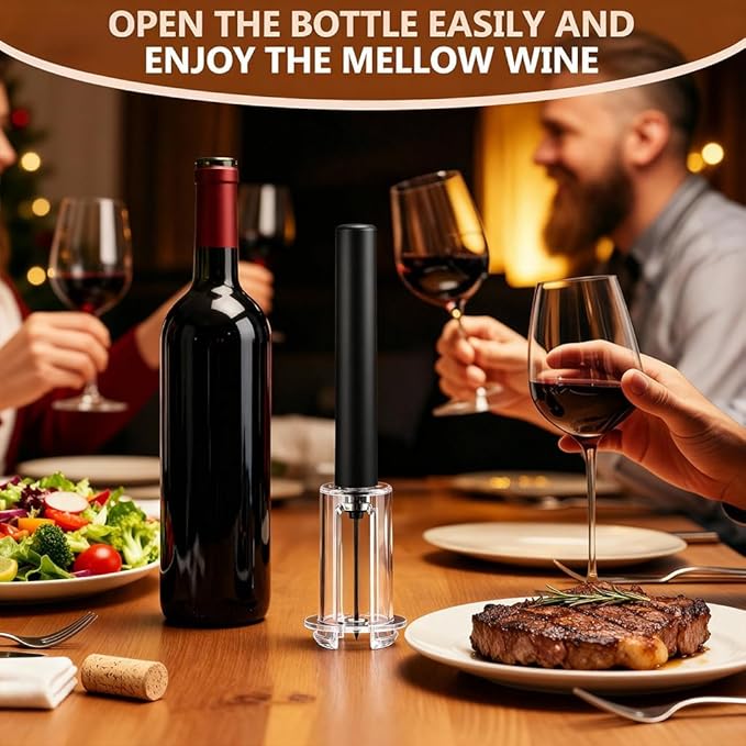 Wine Opener, NUCOKRS Effortlessly Air Pressure Corkscrew, Opens Bottles in 3-7 Pumps, No Electricity, Easy to Use, Gift for Wine Lovers