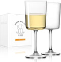 White Wine Glasses, Set of 2 Crystal Wine Glasses, 12 OZ Cylinder Housewarming/Wedding Gifts