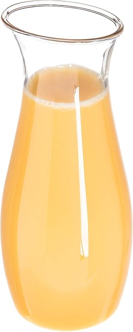 Carlisle FoodService Products Cascata Carafe, Glass Look Pitcher for Cold Drinks,1L, 12 Count, Clear