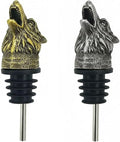 Wolf pour spout Animal head wine pourer Menagerie wine aerator set of 2 (assorted)