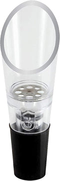 OGGI Wine Aerator Pourer - Premium Wine Pourer & Plug Aerator, Aerating Wine Decanter, Wine Aerator Pourer Spout - (Clear/Black)