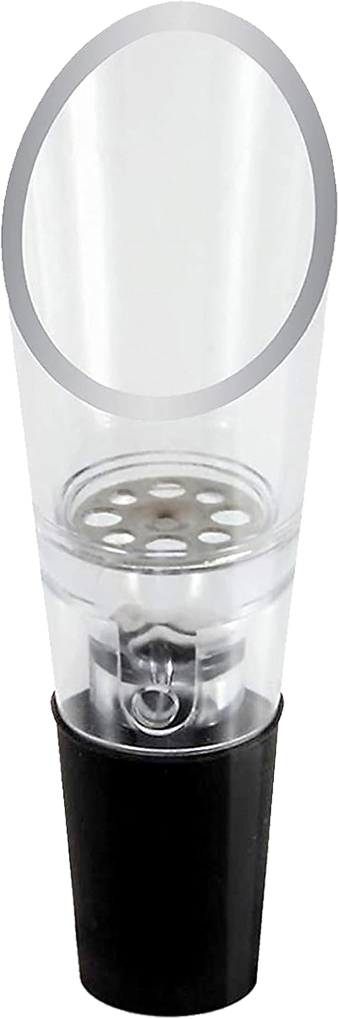 OGGI Wine Aerator Pourer - Premium Wine Pourer & Plug Aerator, Aerating Wine Decanter, Wine Aerator Pourer Spout - (Clear/Black)