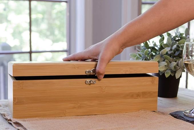 CASE ELEGANCE Premium Bamboo Wine Box Gift Set with Accessories - Luxury Single Bottle Wine Gift Box with Wine Opener, Bottle Opener & Wine Accessories, Wedding Gift Case with Tools