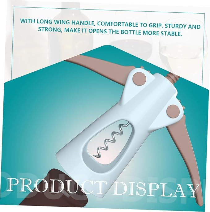 Wing Corkscrew Wine Opener with Long Wing Handle Stainless Steel and PP Material Ergonomic Sharp Drill Design for Easy Bottle Opening Suitable for Home Bar Restaurant Party Use