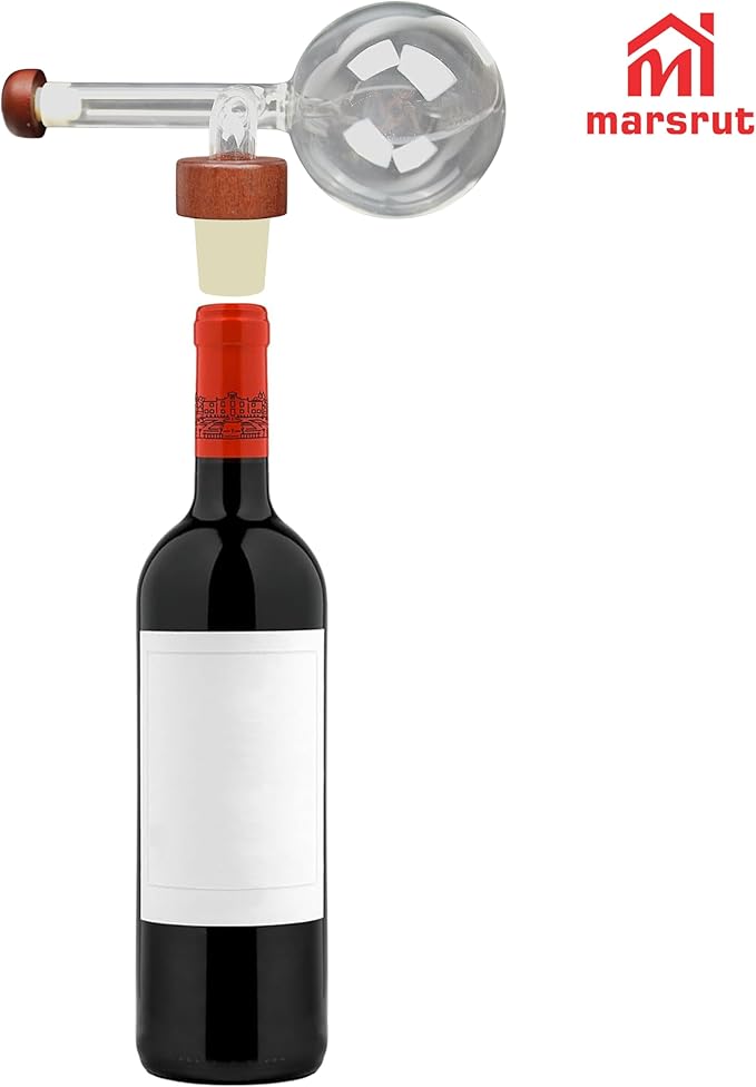 Aireador De Vino, Wine Aerator Decanter Decantador, Quick Wine Pourer, Clear Transparent Glass Style, Accessories for Bottle Whisky for Birthday Home Gatherings Fathers Gifts, No Drip