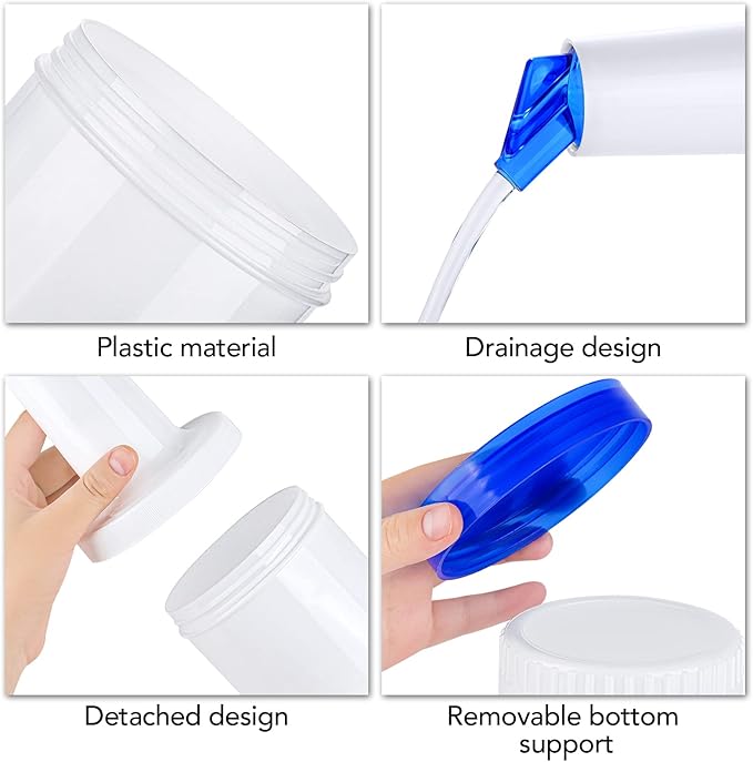 Ruisita 6 Pack Bar Juice Pour Bottles Plastic Bar Pour Bottles with Stainless Steel Bottle Pourer Tapered Spout Fruit Juice and Liquor Containers for Bar Supplies (34 Ounces, Multicolor)