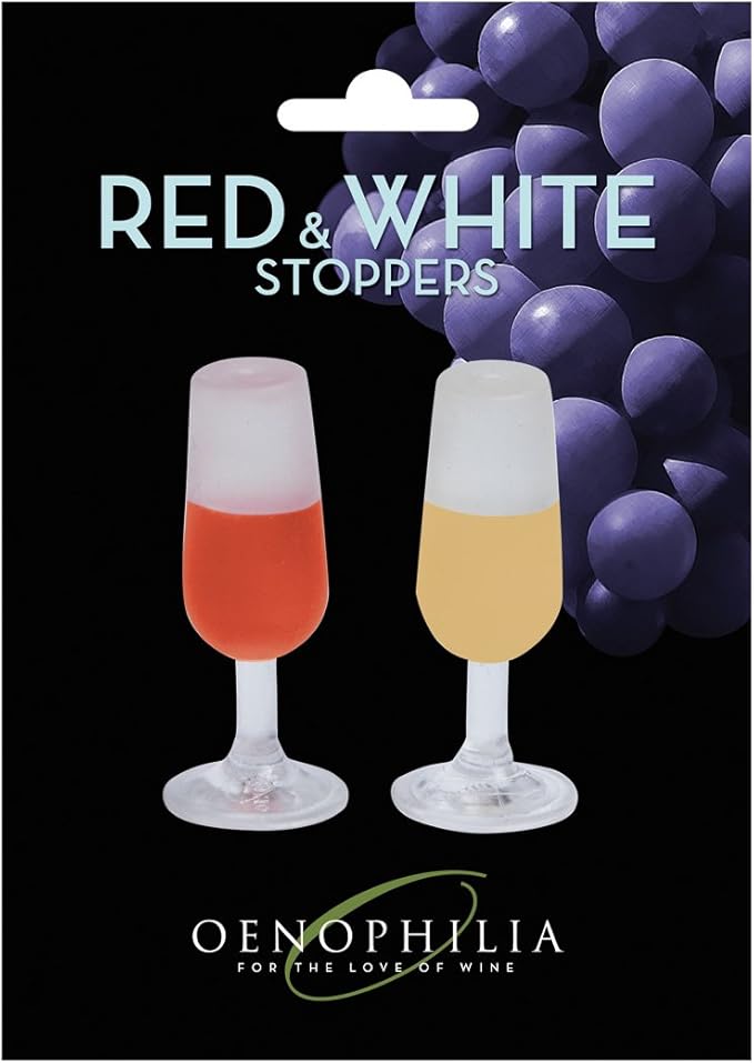 Oenophilia Wine Stem Stoppers, Red/White