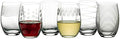 Mikasa Cheers Stemless Etched Wine Glasses, Fine European Lead-Free Crystal, 17-Ounces for Red or White Wine - Set of 6