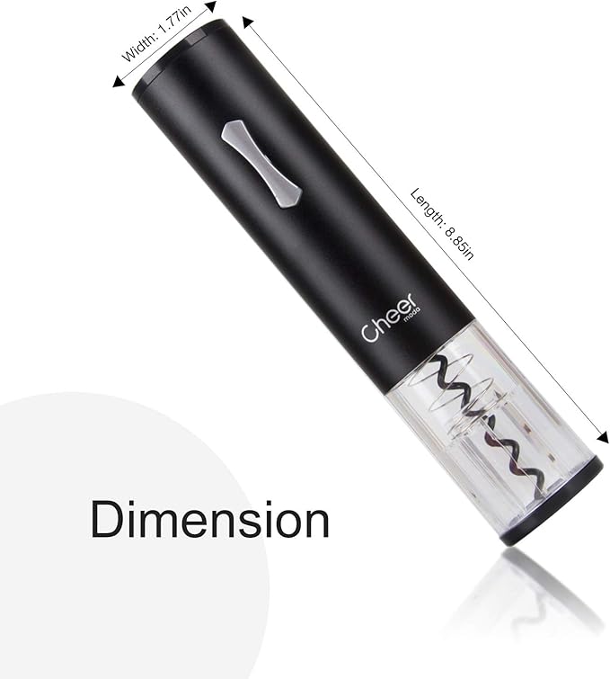Electric Wine Opener Automatic Cordless One Touch Wine Opener Battery-Operated Corkscrew Foil Cutter and Batteries Included 7717-W102-022