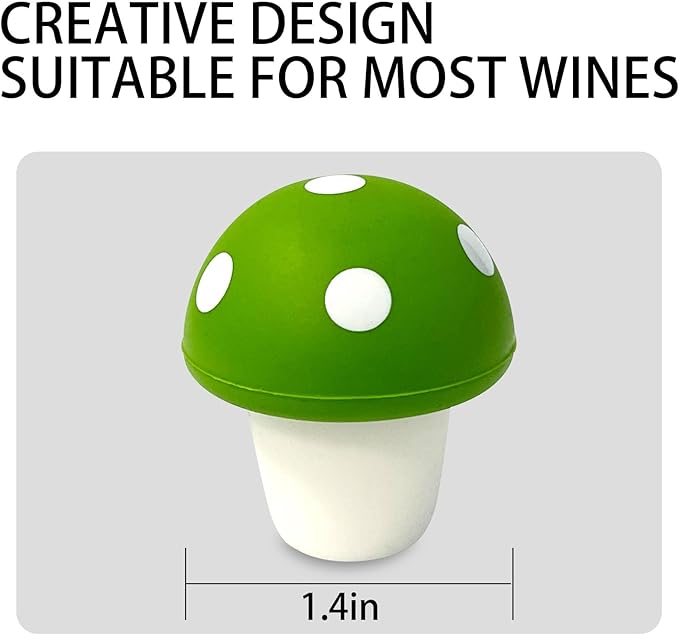 Mushroom Wine Stoppers Bottle Plug Wine Bottle Stoppers Accessories Kitchen Gadgets Kitchen Gift Set Creative Gifts Halloween Mushroom Decoration -2pcs Green Bottle Stoppers