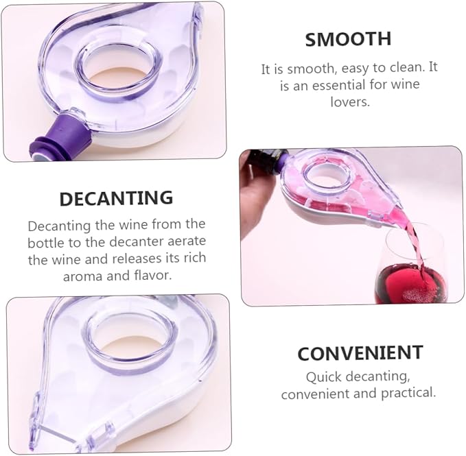Happyyami 1Pc Creative Wine Aerator Decanter Handheld Pourer for Quick Decanting Easy to Clean Wine Accessory for Wine Lovers Fits Bottles Convenient Storage