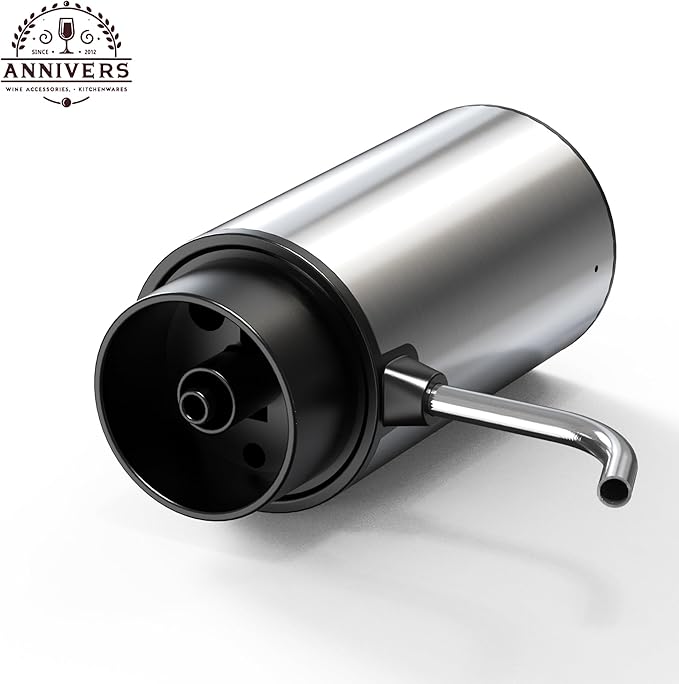 Electric Wine Decanter Automatic Wine Aerator Dispenser Pourer, USB-C Rechargeable Storage Base Stainless Steel Tube One-Touch Pump for All Btls, Aérateur Distributeur de Vin Électrique