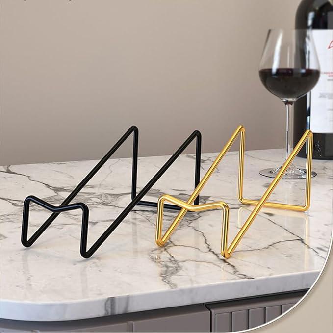 10 Pcs Metal Wine Rack Freestanding -Tabletop/ Countertop Wine Rack Holder - Wine Bottle Storage Rack, Party Wine Holder Stand, Unique Wine Gifts and Accessories for Wine Lovers (Golden)