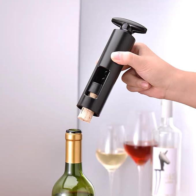 Wine Saver Vacuum Pump Set, Original Wine Saver, Black Wine Preserver Pump for Red or White Wine, Manual Air Remover System