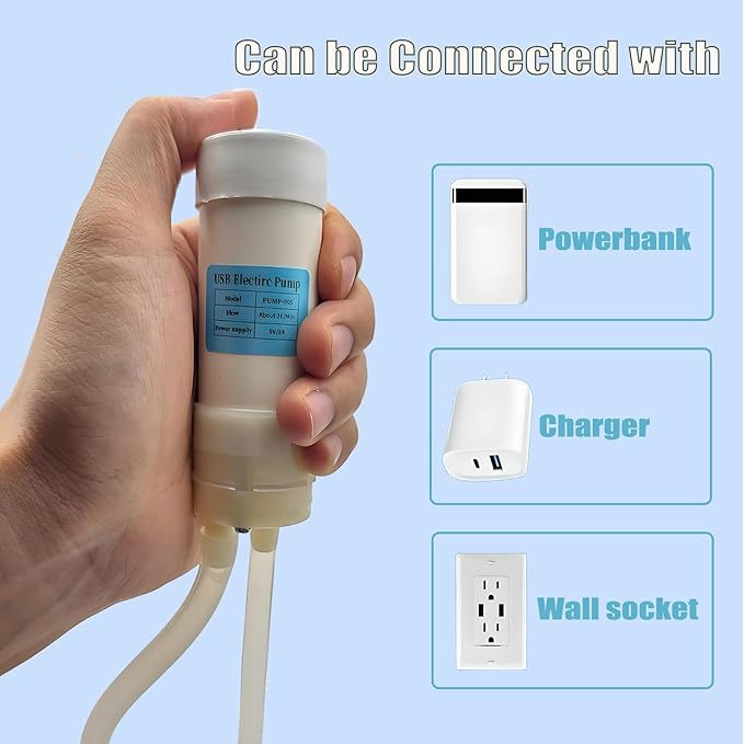 Wine Siphon Pump, Portable USB Electric Auto-Siphon Self Priming Food Grade Beer Transfer Pump for Home Brew Wine,Beer,Mead,Beverages and Kombucha, Mini Water Transfer Pump, No Mess Leak,Low Noise