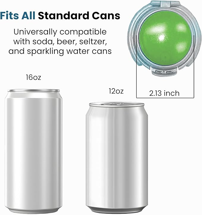 Jokari 2 Click Can Pump and Pour Carbonation Saver for 12oz Soda and Beer Cans Keep Fizzy Drinks Fresh Press On Manual Soda Preserver Reusable Can Cap for Carbonated Beverages 2 Pack