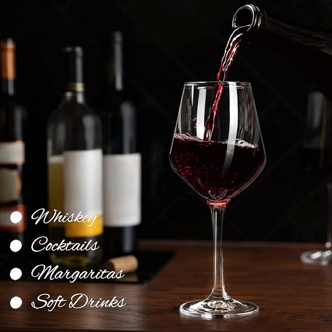 crayline Plastic Wine Glasses Set of 4(15oz) |Unbreakable Wine Glasses with Stem|100% Tritan & BPA Free |Dishwasher Safe| Awesome For Pool, Beach, Travel, Pool, Camping, Beach, Picnic, Everyday Use.
