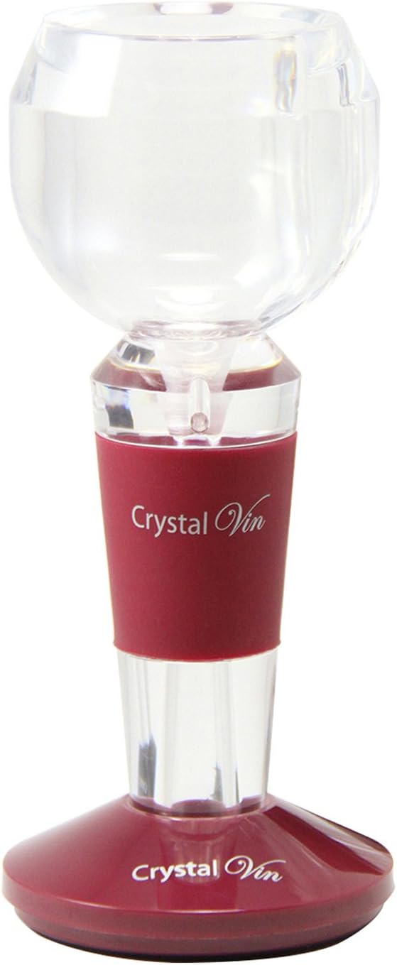 Supreme Housewares Crystal Vine Wine decanter Wine Sediment Filter Pourer Acrylic Plastic Wine Aerator (Red)