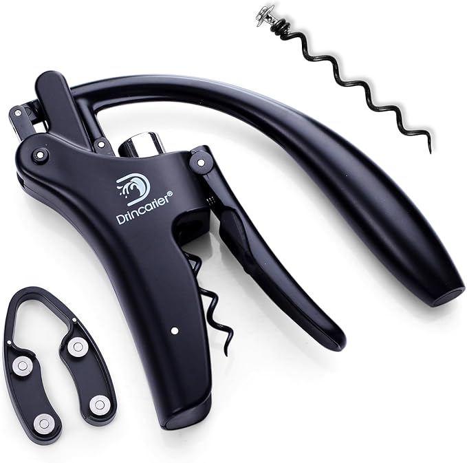 Wine Opener Compact Vertical Corkscrew Wine Bottle Opener with Built-in Foil Cutter