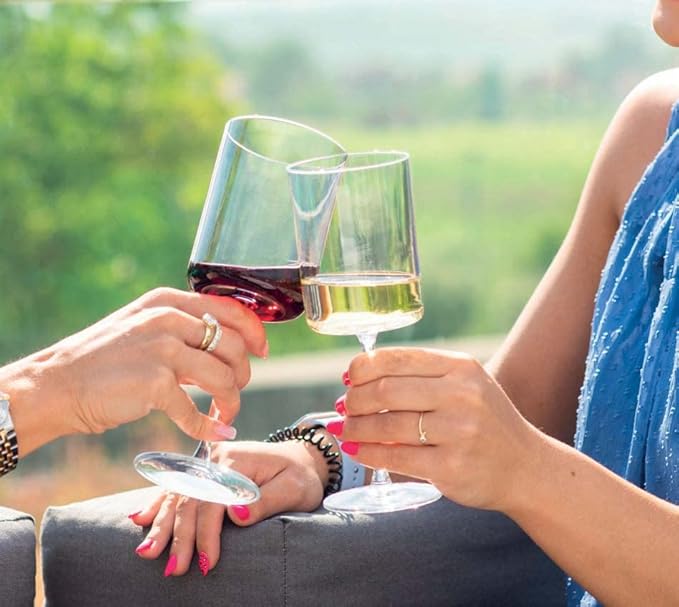 RONA Medium 42 Wine Glass | 14 oz. | Set of 6 | Medium Collection | White and Red Wine Glass Set | Crystalline Glass | Ideal for Home, Restaurant, Party, Wedding, Champagne | Made in Europe |