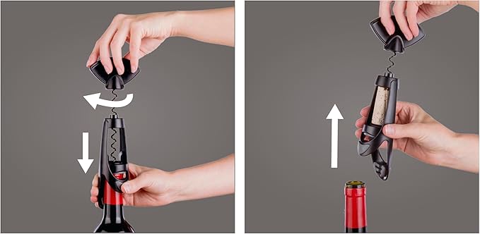 Vacu Vin Twister Corkscrew – Easy-Turn Wine Opener with Comfortable Grip – Removes Corks Smoothly in One Motion – Manual Corkscrew for Natural & Synthetic Corks – Durable & Ergonomic Design