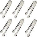 6PCS Ice Tongs Mini Sugar Tongs 4.25Inch Stainless Steel Kitchen Utensils Set,Small Serving Tong and Tiny Kitchen Tong for Appetizers,Tea Party, Coffee Bar, Desserts by Sunenlyst (Silver)