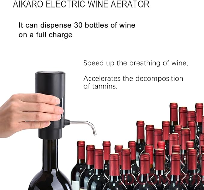 AIKARO - Electric Wine Aerator Pourer Rechargeable Automatic Electronic Decanter