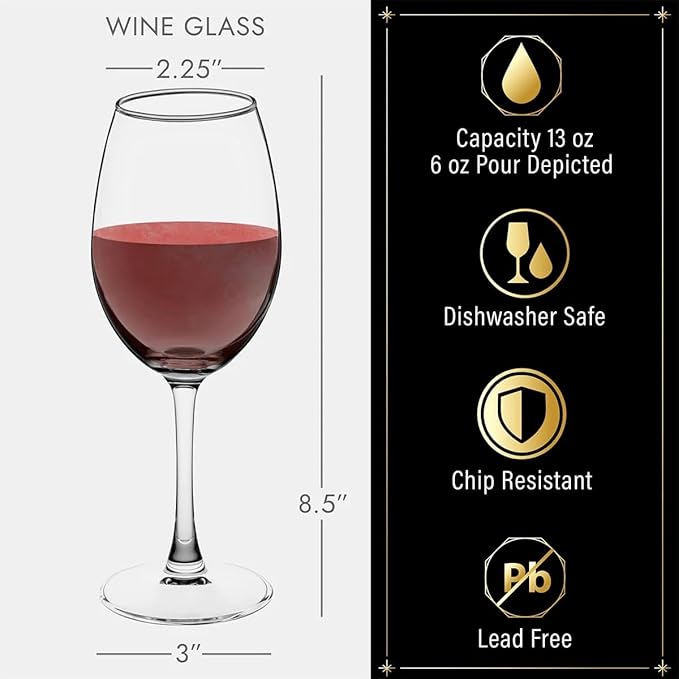 Custom Engraved Wine Glasses - Hamilton Personalized Wine Set of 4 Four Stemmed Glasses