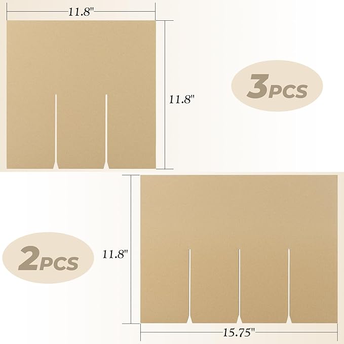 Golden State Art, 4 Sets Glass Divider for Wine Glassware, Protect Plate Bottle Ceramic Packing, Fit for 16x12x12 Inch Box (Excluding Box)