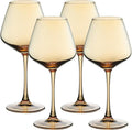 Wine Glasses 15.5oz Amber Wine Glasses Set of 4 Burgundy Wine Glasses for Wine Tasting, Wedding Gift, Anniversary, Christmas, Birthday