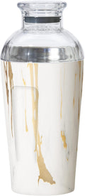 OGGI Groove Insulated Cocktail Shaker-17oz Double Wall Vacuum Insulated Stainless Steel, Tritan Lid has Built In Strainer, Ideal Cocktail Mixer, Martini Shaker, Margarita Shaker, Gold Marble