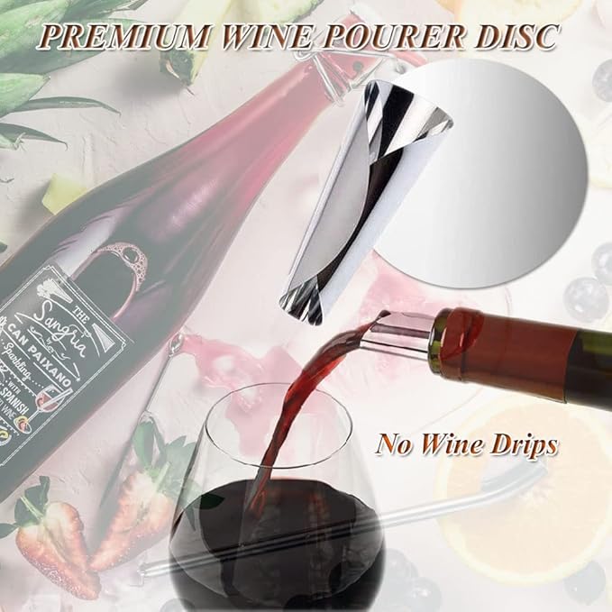 Wine Pourer Disc, Silver Wine Pourer and Stopper Discs Aluminum Foil Reusable Wine Bottle Pouring Disc 15Pcs Thin Drip Stop Pour Spout Card for Wine Beverage Beer Liquid Dispenser (silver)