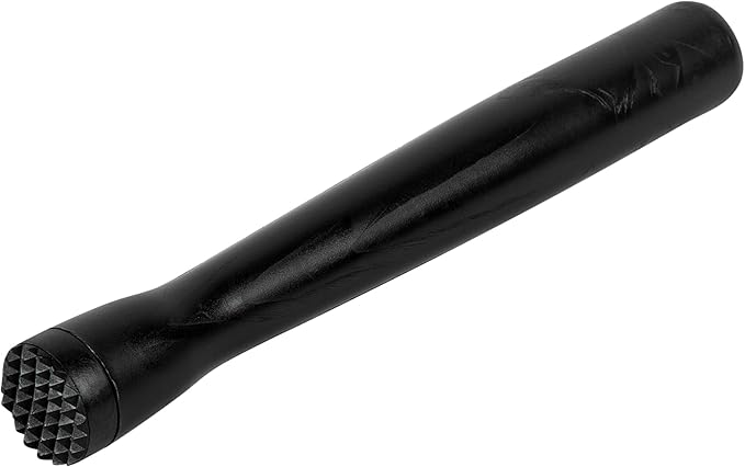 Restaurantware-Bar Lux 8.3 x 1 x 1 Inch Cocktail Muddler, 1 Tenderizer Bartender Muddler - Netted Head, Durable, Black Plastic Muddler For Drinks, For Mashing Or Mixing, For Cocktails