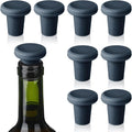Yookeer 8 Pcs Wine Stoppers Silicone Beer Bottle Sealer Stoppers Glass Bottles Corks Beverage Beer Champagne Wine Storage Keep Fresh Tools for Wedding Party Christmas Supplies(Gray)