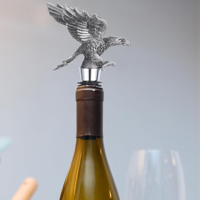 OSALADI Zinc Alloy Eagle Wine Bottle Stopper Reusable Decorative Plug for Wine Preservation Easy to Use High Sealing Performance