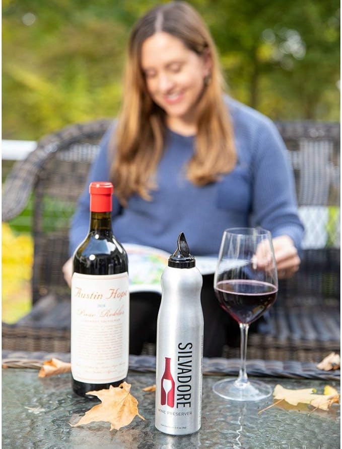 Silvadore Argon Wine Preserver | 100% Argon Wine Saver Spray | Silver Aluminum Shaped Can (12 Cans Case)