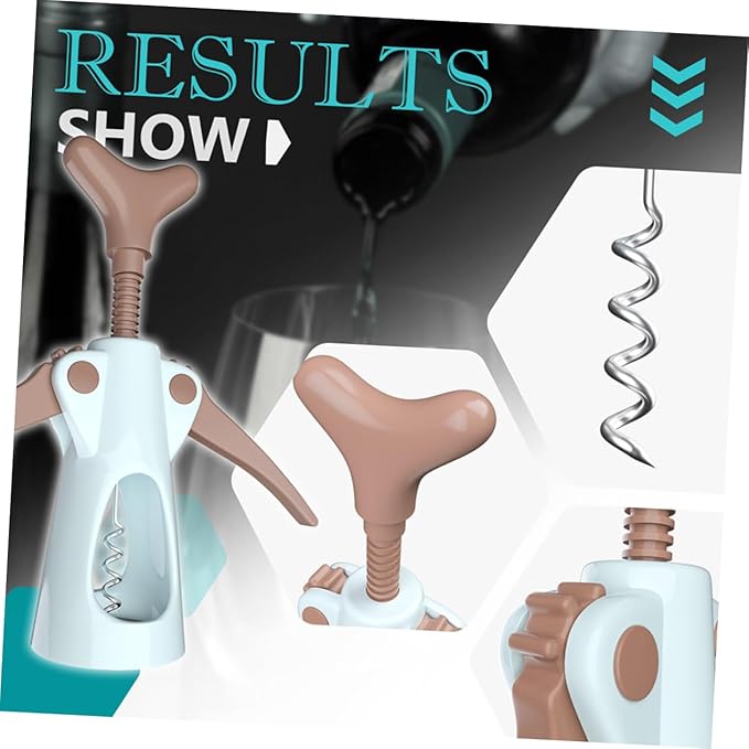 Amosfun Wine Bottle Wing Corkscrew Stainless Steel Corkscrew Foil Cutter Easy to Use Wine Opener for Home and Restaurant
