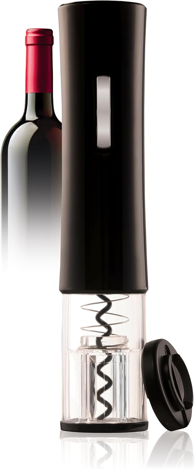 HIC Kitchen Bar Automatic Wine Opener with Clip-On Foil Cutter, One-Touch Cork Removal