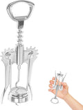 Sewroro Wine Corkscrew and Wing Bottle Opener Stainless Steel Multifunctional Handheld Wine Opener with Wing Design for Home Bar and Party Use