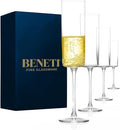 BENETI Square Wine Glasses (6 Ounce (Champagne Glasses))